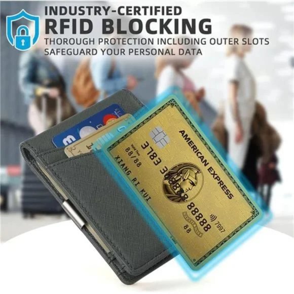 RFID Blocking Front Pocket Stylish Bifold Wallet (Cross Army green) - Picture 3 of 6